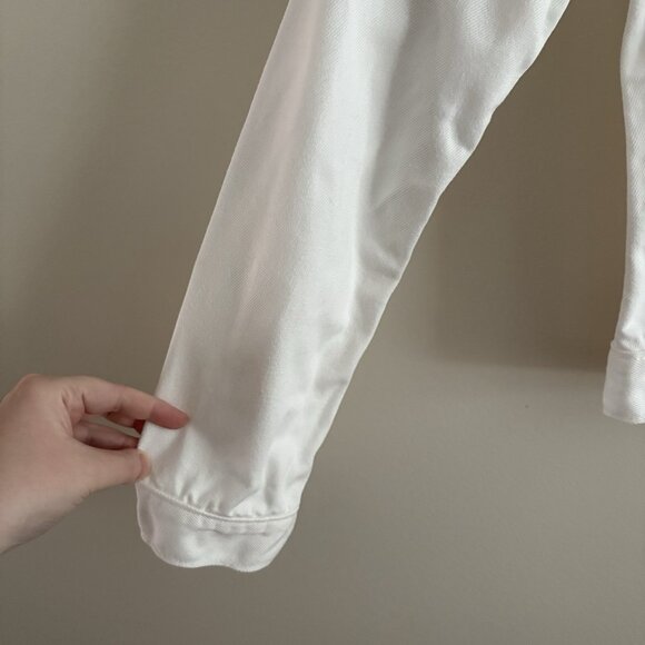 Levis Women S White Denim Casual Slim Button Front Original Trucker Jean Jacket - Picture 7 of 13